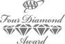 This image shows a logo with the text "Four Diamond Award" along with four diamond icons arranged in a row below the text.